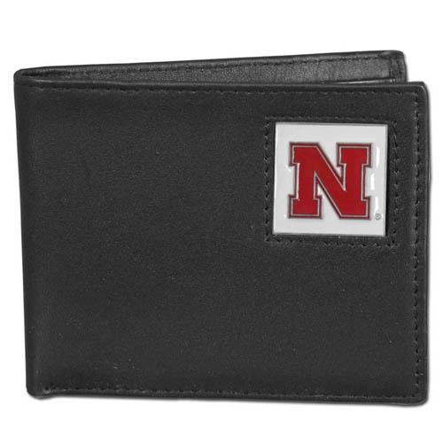NCAA - Nebraska Cornhuskers Leather Bi-fold Wallet Packaged in Gift Box-Wallets & Checkbook Covers,Bi-fold Wallets,Gift Box Packaging,College Bi-fold Wallets-JadeMoghul Inc.