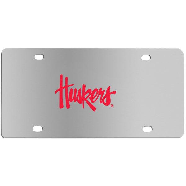 NCAA - Nebraska Cornhuskers Steel License Plate Wall Plaque-Automotive Accessories,License Plates,Steel License Plates,College Steel License Plates-JadeMoghul Inc.