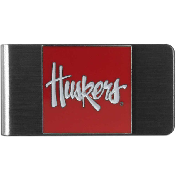 NCAA - Nebraska Cornhuskers Steel Money Clip-Wallets & Checkbook Covers,Money Clips,Steel Money Clips,College Steel Money Clips-JadeMoghul Inc.