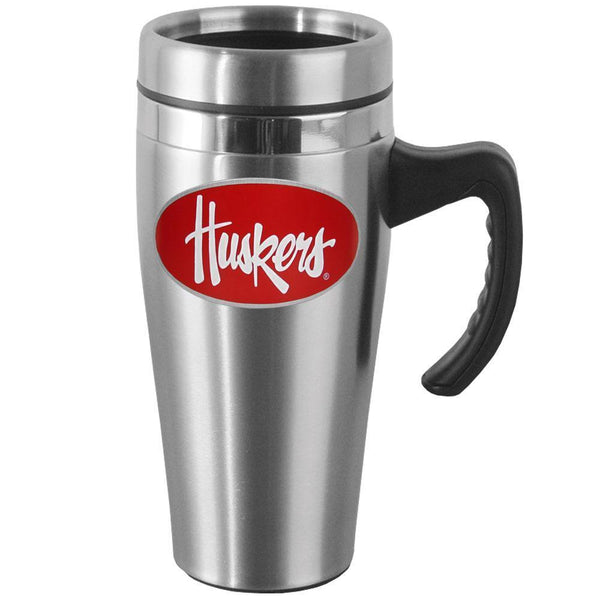 NCAA - Nebraska Cornhuskers Steel Travel Mug w/Handle-Missing-JadeMoghul Inc.