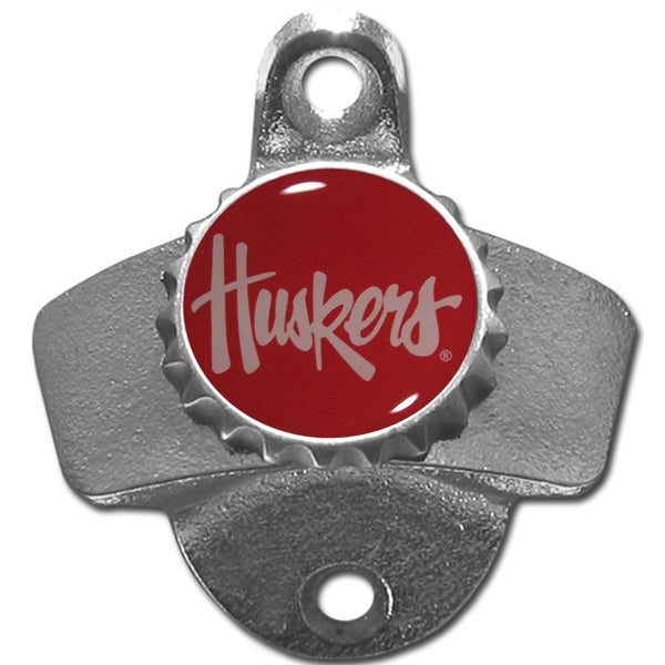 NCAA - Nebraska Cornhuskers Wall Mounted Bottle Opener-Home & Office,Wall Mounted Bottle Openers,College Wall Mounted Bottle Openers-JadeMoghul Inc.