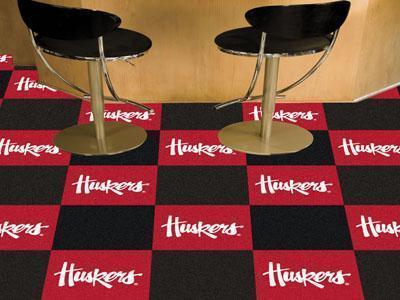 Carpet Squares NCAA Nebraska Huskers 18"x18" Carpet Tiles