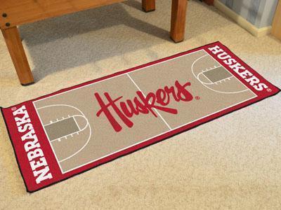 Hallway Runner Rug NCAA Nebraska Huskers Basketball Court Runner Mat 30"x72"