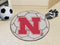 Round Indoor Outdoor Rugs NCAA Nebraska Soccer Ball 27" diameter