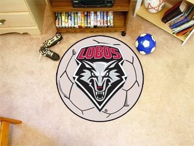 Round Indoor Outdoor Rugs NCAA New Mexico Soccer Ball 27" diameter