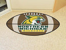Round Rug in Living Room NCAA Northern Michigan Football Ball Rug 20.5"x32.5"