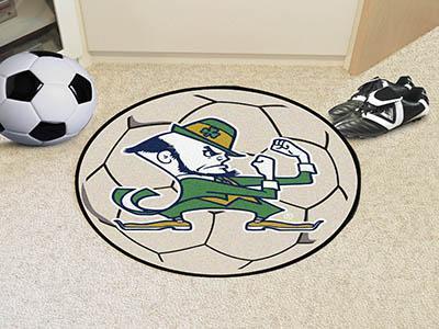 Small Round Rugs NCAA Notre Dame Soccer Ball 27" diameter