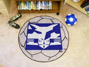 Small Round Rugs NCAA NYU Soccer Ball 27" diameter