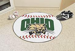 Round Area Rugs NCAA Ohio Baseball Mat 27" diameter