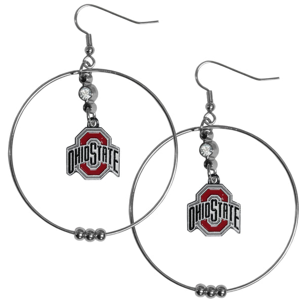 NCAA - Ohio St. Buckeyes 2 Inch Hoop Earrings-Jewelry & Accessories,Earrings,2 inch Hoop Earrings,College Hoop Earrings-JadeMoghul Inc.