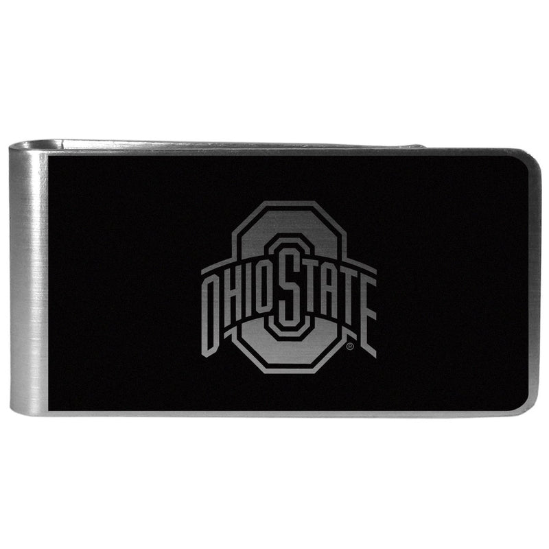 NCAA - Ohio St. Buckeyes Black and Steel Money Clip-Wallets & Checkbook Covers,College Wallets,Ohio St. Buckeyes Wallets-JadeMoghul Inc.