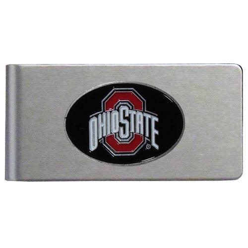 NCAA - Ohio St. Buckeyes Brushed Metal Money Clip-Wallets & Checkbook Covers,Money Clips,Brushed Money Clips,College Brushed Money Clips-JadeMoghul Inc.