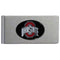 NCAA - Ohio St. Buckeyes Brushed Metal Money Clip-Wallets & Checkbook Covers,Money Clips,Brushed Money Clips,College Brushed Money Clips-JadeMoghul Inc.
