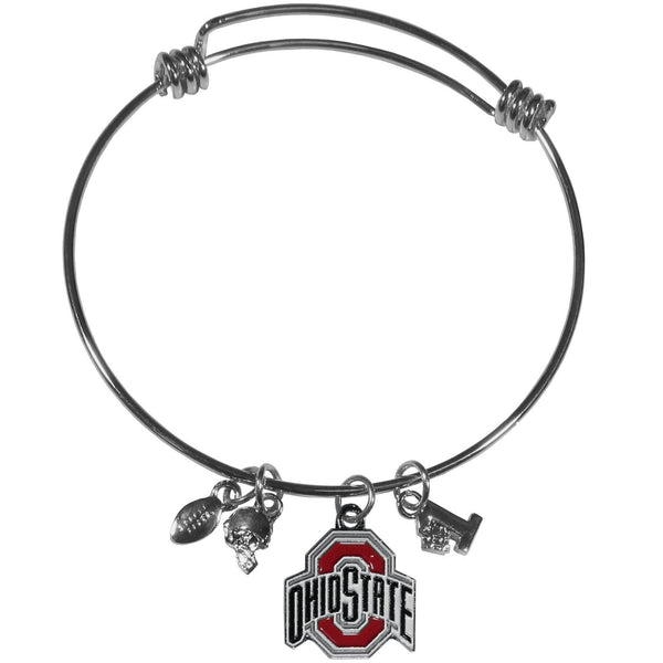 NCAA - Ohio St. Buckeyes Charm Bangle Bracelet-Jewelry & Accessories,Bracelets,Charm Bangle Bracelets,College Charm Bangle Bracelets-JadeMoghul Inc.