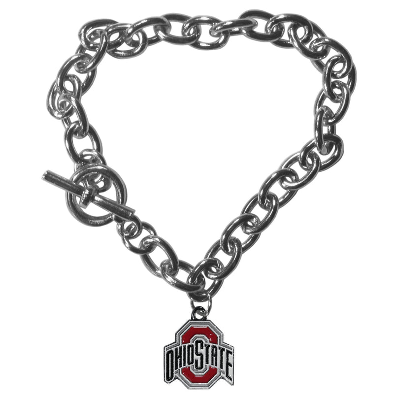 NCAA - Ohio St. Buckeyes Charm Chain Bracelet-Jewelry & Accessories,Bracelets,Charm Chain Bracelets,College Charm Chain Bracelets-JadeMoghul Inc.