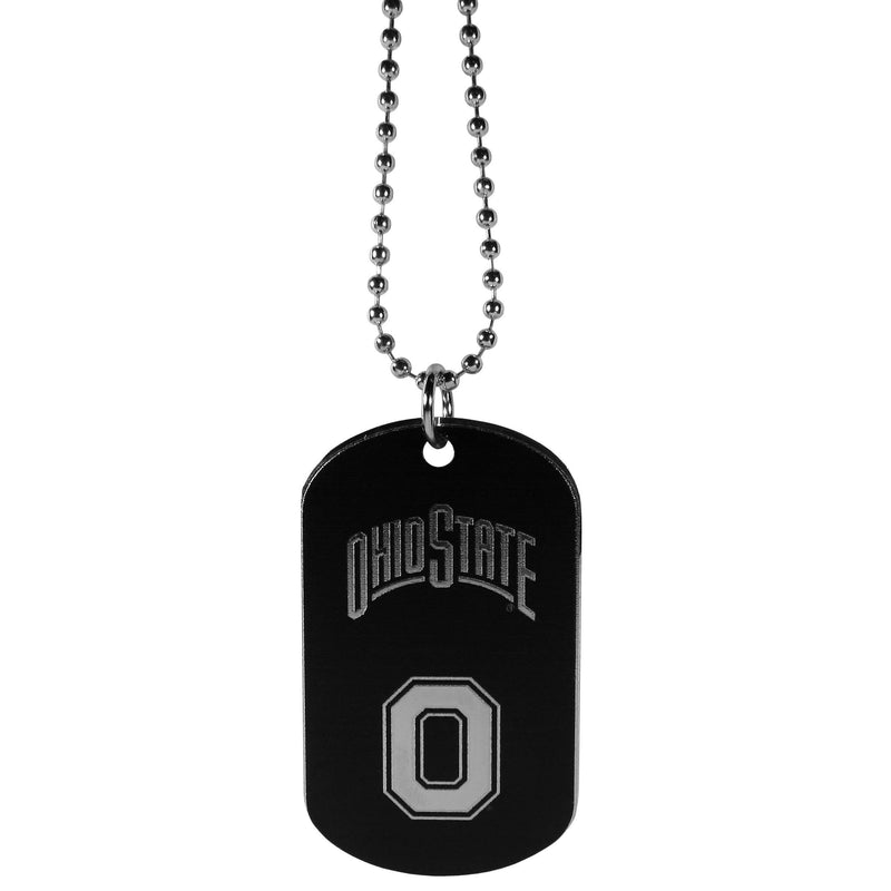 NCAA - Ohio St. Buckeyes Chrome Tag Necklace-Jewelry & Accessories,Necklaces,Chrome Tag Necklaces,College Chrome Tag Necklaces-JadeMoghul Inc.