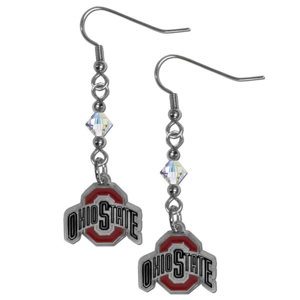 NCAA - Ohio St. Buckeyes Crystal Dangle Earrings-Jewelry & Accessories,Earrings,Crystal Dangle Earrings,College Crystal Earrings-JadeMoghul Inc.