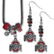 NCAA - Ohio St. Buckeyes Euro Bead Earrings and Necklace Set-Jewelry & Accessories,College Jewelry,Ohio St. Buckeyes Jewelry-JadeMoghul Inc.