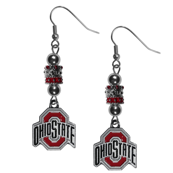 NCAA - Ohio St. Buckeyes Euro Bead Earrings-Jewelry & Accessories,Earrings,Euro Bead Earrings,College Euro Bead Earrings-JadeMoghul Inc.