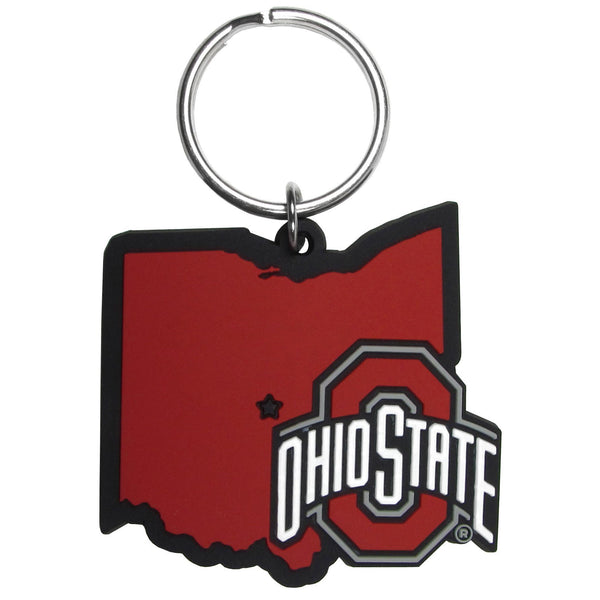 NCAA - Ohio St. Buckeyes Home State Flexi Key Chain-Key Chains,College Key Chains,College Home State Flexi Key Chains-JadeMoghul Inc.