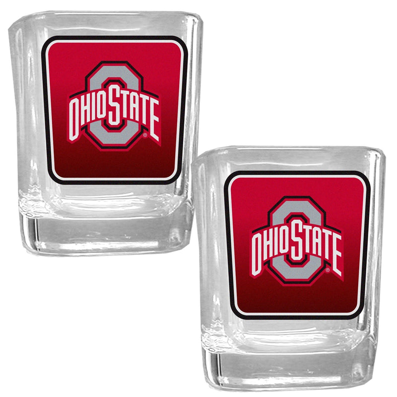 NCAA - Ohio St. Buckeyes Square Glass Shot Glass Set-Beverage Ware,Shot Glass,Graphic Shot Glass,College Graphic Shot Glass,-JadeMoghul Inc.