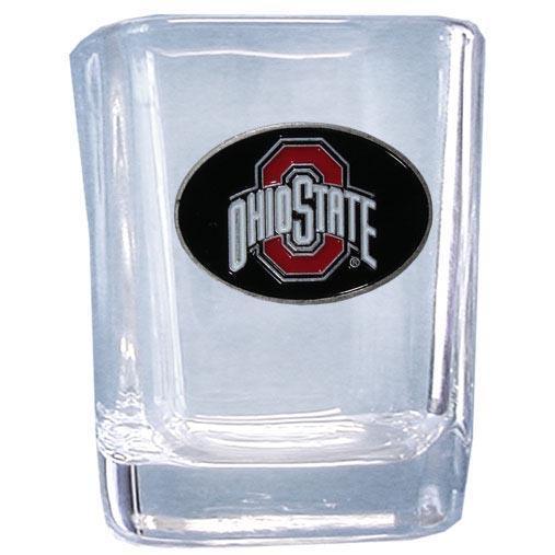NCAA - Ohio St. Buckeyes Square Shot Glass-Beverage Ware,Shot Glasses,Square Shot Glasses,College Square Shot Glasses-JadeMoghul Inc.