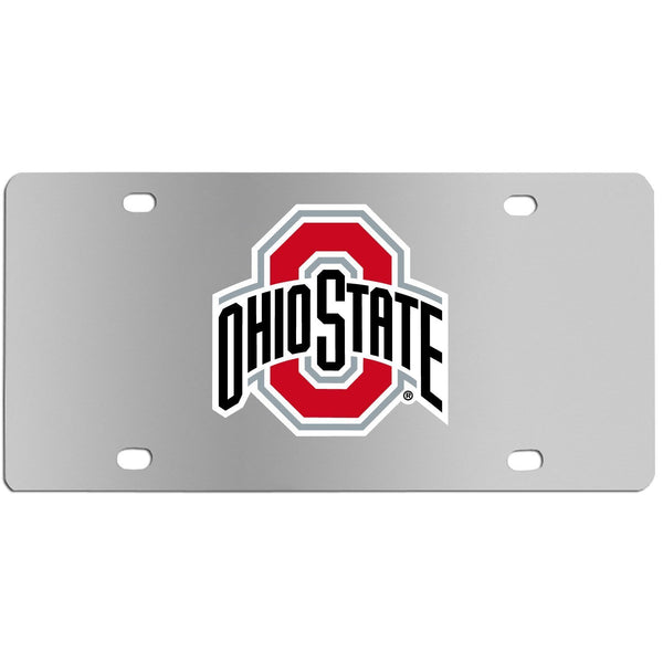NCAA - Ohio St. Buckeyes Steel License Plate Wall Plaque-Automotive Accessories,License Plates,Steel License Plates,College Steel License Plates-JadeMoghul Inc.