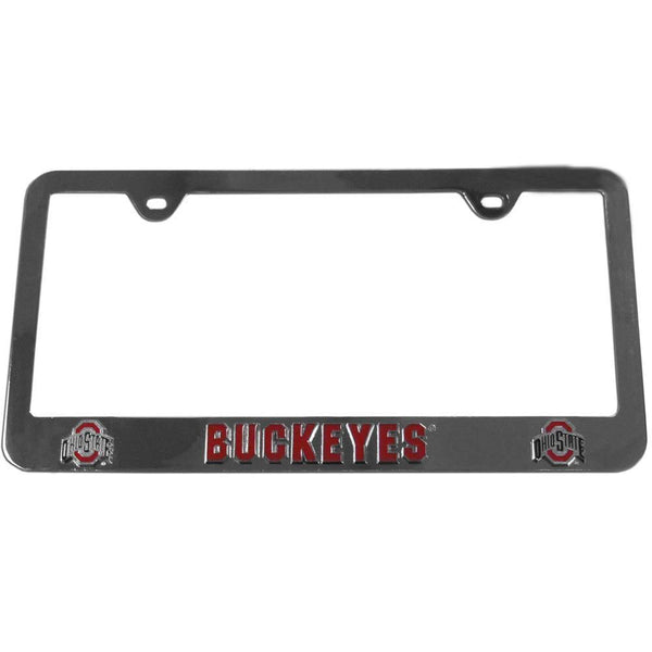 NCAA - Ohio St. Buckeyes Tag Frame-Automotive Accessories,Tag Frames,Chrome Tag Frames,College Chrome Tag Frames-JadeMoghul Inc.