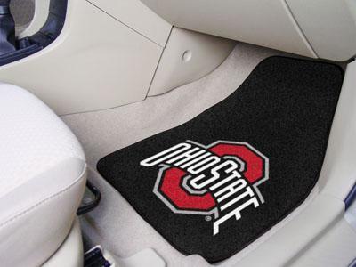 Car Floor Mats NCAA Ohio State 2-pc Carpeted Front Car Mats 17"x27"