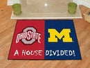 Large Rugs NCAA Ohio State Michigan House Divided Rug 33.75"x42.5"