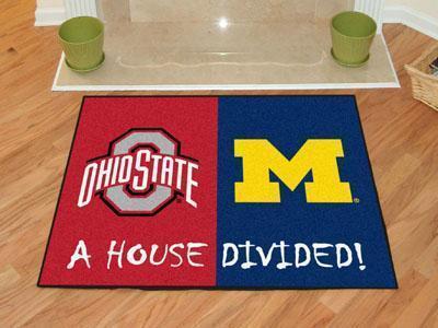 Large Rugs NCAA Ohio State Michigan House Divided Rug 33.75"x42.5"