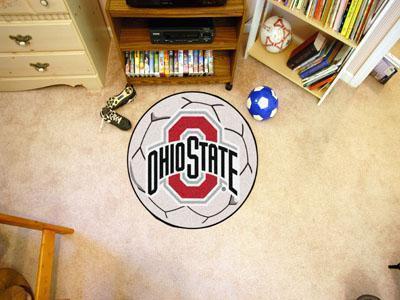 Round Entry Rugs NCAA Ohio State Soccer Ball 27" diameter