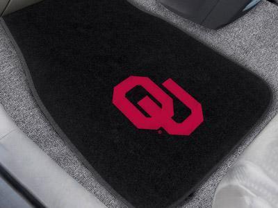Rubber Car Mats NCAA Oklahoma 2-pc Embroidered Front Car Mats 18"x27"