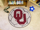 Round Entry Rugs NCAA Oklahoma Soccer Ball 27" diameter