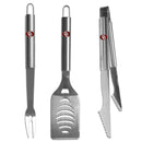 NCAA - Oklahoma Sooners 3 pc Stainless Steel BBQ Set-Tailgating & BBQ Accessories,BBQ Tools,3 pc Steel Tool SetCollege 3 pc Steel Tool Set-JadeMoghul Inc.