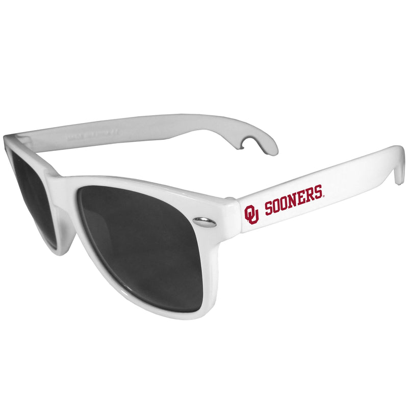 NCAA - Oklahoma Sooners Beachfarer Bottle Opener Sunglasses, White-Sunglasses, Eyewear & Accessories,College Eyewear,Oklahoma Sooners Eyewear-JadeMoghul Inc.