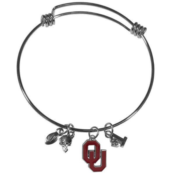 NCAA - Oklahoma Sooners Charm Bangle Bracelet-Jewelry & Accessories,Bracelets,Charm Bangle Bracelets,College Charm Bangle Bracelets-JadeMoghul Inc.