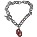 NCAA - Oklahoma Sooners Charm Chain Bracelet-Jewelry & Accessories,Bracelets,Charm Chain Bracelets,College Charm Chain Bracelets-JadeMoghul Inc.