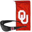 NCAA - Oklahoma Sooners Chrome Wrap Sunglasses and Bag-Sunglasses, Eyewear & Accessories,College Eyewear,Oklahoma Sooners Eyewear-JadeMoghul Inc.