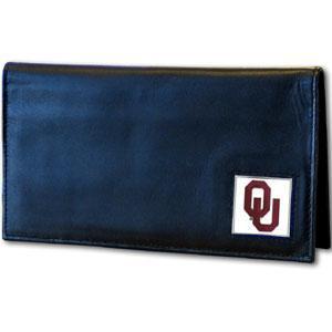 NCAA - Oklahoma Sooners Deluxe Leather Checkbook Cover-Wallets & Checkbook Covers,Checkbook Covers,Wallet Checkbook Covers,Window Box Packaging,College Wallet Checkbook Covers-JadeMoghul Inc.
