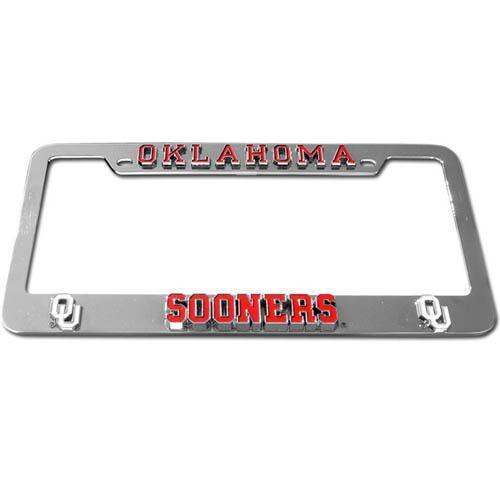 NCAA - Oklahoma Sooners Deluxe Tag Frame-Automotive Accessories,Tag Frames,Deluxe Tag Frames,College Deluxe Tag Frames-JadeMoghul Inc.
