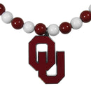 NCAA - Oklahoma Sooners Fan Bead Necklace-Jewelry & Accessories,Necklaces,Fan Bead Necklaces,College Fan Bead Necklaces-JadeMoghul Inc.