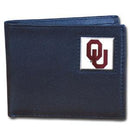 NCAA - Oklahoma Sooners Leather Bi-fold Wallet Packaged in Gift Box-Wallets & Checkbook Covers,Bi-fold Wallets,Gift Box Packaging,College Bi-fold Wallets-JadeMoghul Inc.