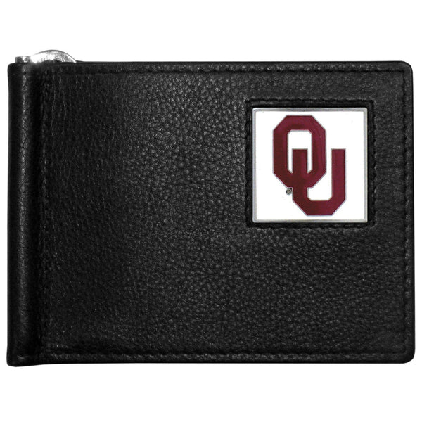 NCAA - Oklahoma Sooners Leather Bill Clip Wallet-Wallets & Checkbook Covers,Bill Clip Wallets,College Bill Clip Wallets-JadeMoghul Inc.