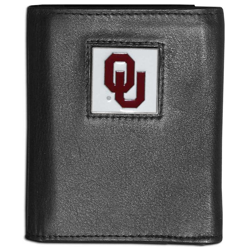 NCAA - Oklahoma Sooners Leather Tri-fold Wallet-Wallets & Checkbook Covers,Tri-fold Wallets,Tri-fold Wallets,College Tri-fold Wallets-JadeMoghul Inc.