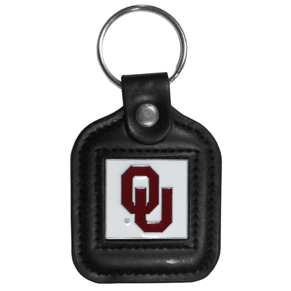 NCAA - Oklahoma Sooners Square Leatherette Key Chain-Key Chains,Leatherette Key Chains,College Leatherette Key Chains-JadeMoghul Inc.