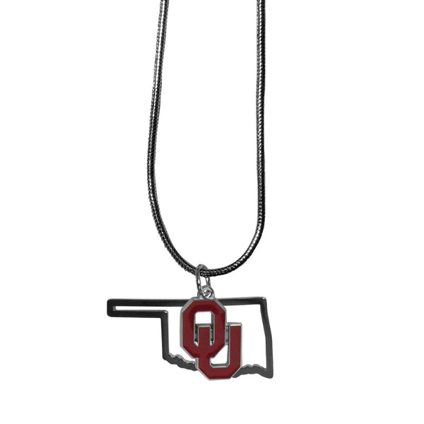 NCAA - Oklahoma Sooners State Charm Necklace-Jewelry & Accessories,Necklaces,State Charm Necklaces,College State Charm Necklaces-JadeMoghul Inc.