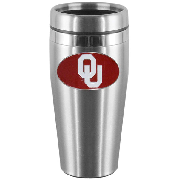 NCAA - Oklahoma Sooners Steel Travel Mug-Beverage Ware,Travel Mugs,Steel Travel Mugs w/Handle,College Steel Travel Mugs with Handle-JadeMoghul Inc.