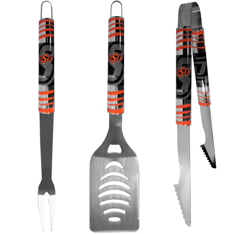 NCAA - Oklahoma St. Cowboys 3 pc Tailgater BBQ Set-Tailgating & BBQ Accessories,BBQ Tools,3 pc Tailgater Tool Set,College 3 pc Tailgater Tool Set-JadeMoghul Inc.