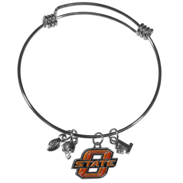 NCAA - Oklahoma St. Cowboys Charm Bangle Bracelet-Jewelry & Accessories,Bracelets,Charm Bangle Bracelets,College Charm Bangle Bracelets-JadeMoghul Inc.